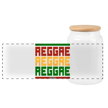 Graphique en bloc de polices reggae - Boîte à biscuits avec couvercle en bois - blanc - Devant