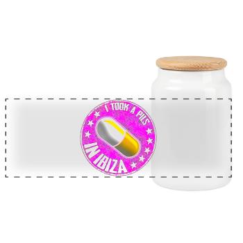 Affirmation humoristique de la pilule dans un style rétro - Boîte à biscuits avec couvercle en bois - blanc - Devant