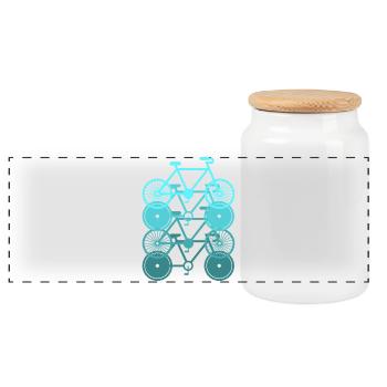 Racing bike bike racing cyclist bike France tour - Panoramic Cookie Jar with Wooden Lid - white - Front