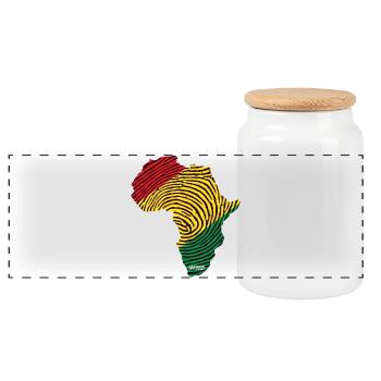 Palette de motifs d’empreintes digitales africaines - Boîte à biscuits avec couvercle en bois - blanc - Devant