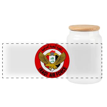 Iraq air force Iraqi air force Fliegerabzeichen - Panoramic Cookie Jar with Wooden Lid - white - Front