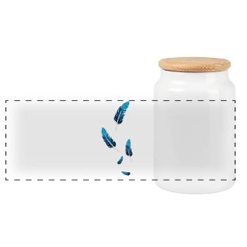 Bounce - Panoramic Cookie Jar with Wooden Lid - white - Front