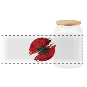 Marokko Kreis verschwommen Vintage / Geschenk - Panorama Keksdose mit Holzdeckel - Weiß - Vorne