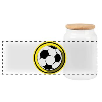 fußball dortmund Ball Illustration Symbol Farben - Panorama Keksdose mit Holzdeckel - Weiß - Vorne