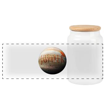 jupiter - Panorama Keksdose mit Holzdeckel - Weiß - Vorne