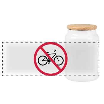 kein fahrrad verboten schild zone fahren bike drah - Panorama Keksdose mit Holzdeckel - Weiß - Vorne