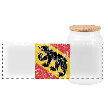 flag Bern Bern Fahne Flagge flag bandera - Panoramic Cookie Jar with Wooden Lid - white - Front