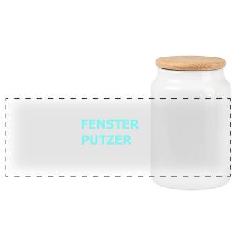 Bester Fensterputzer Reiniger Hausmann Geschenk - Panorama Keksdose mit Holzdeckel - Weiß - Vorne