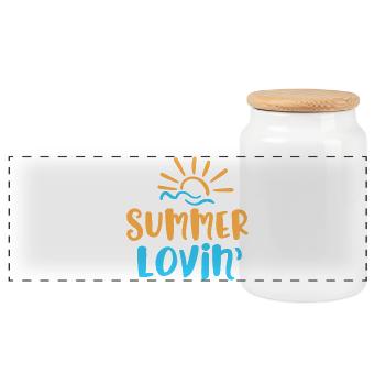 Summer Lovin ' - Panorama Keksdose mit Holzdeckel - Weiß - Vorne