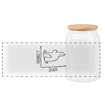 Rabbit Duck - Panorama Keksdose mit Holzdeckel - Weiß - Vorne