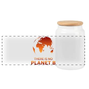 Climate protection environment planet earth climate climate policy - Panoramic Cookie Jar with Wooden Lid - white - Front