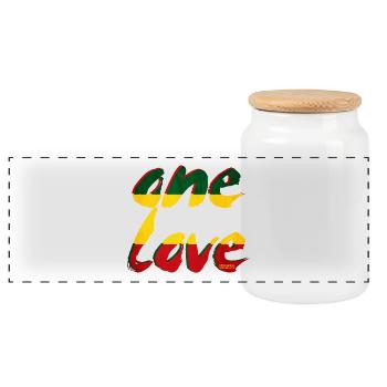 Un amour des couleurs rastafaris - Boîte à biscuits avec couvercle en bois - blanc - Devant