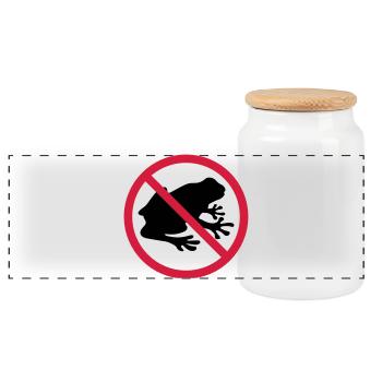 frosch verboten schild zone keine kroete silhouett - Panorama Keksdose mit Holzdeckel - Weiß - Vorne