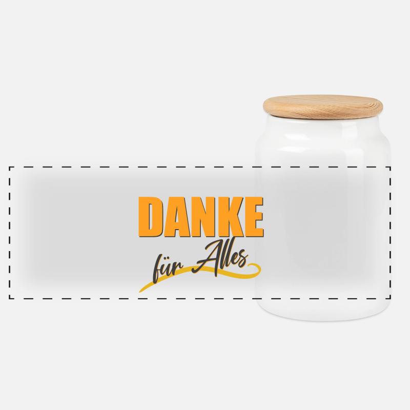 DANKE für Alles - Panorama Keksdose mit Holzdeckel - Weiß