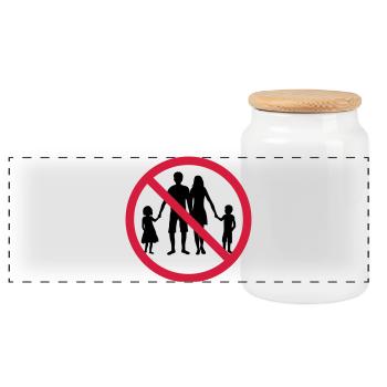 family forbidden shield zone no children siblings - Panoramic Cookie Jar with Wooden Lid - white - Front