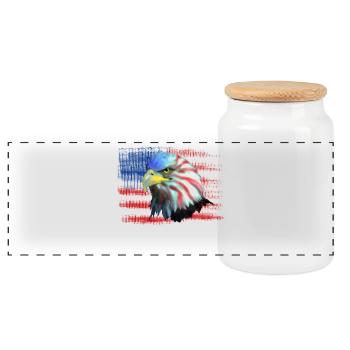 aigle USA - Boîte à biscuits avec couvercle en bois - blanc - Devant