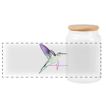 Effet de rythme Kolibri - Boîte à biscuits avec couvercle en bois - blanc - Devant