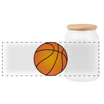 Basketball Ball Sports Basketball Fan Ball - Panoramic Cookie Jar with Wooden Lid - white - Front