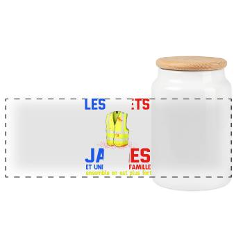 Gilet de Sécurité Famille Solidairte - Boîte à biscuits avec couvercle en bois - blanc - Devant