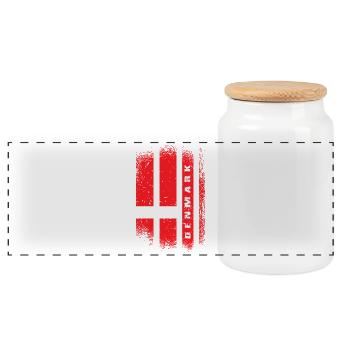 Danemark Drapeaux Conception / Cadeau Copenhague - Boîte à biscuits avec couvercle en bois - blanc - Devant