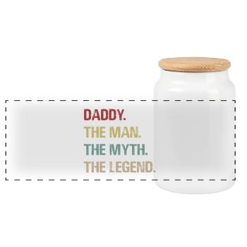 Papa. L'homme Le mythe La légende - Boîte à biscuits avec couvercle en bois - blanc - Devant