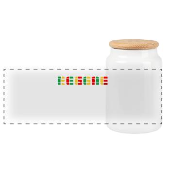 Reggae Color Block Logo - Panoramic Cookie Jar with Wooden Lid - white - Front
