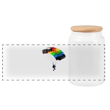 parachute - Boîte à biscuits avec couvercle en bois - blanc - Devant