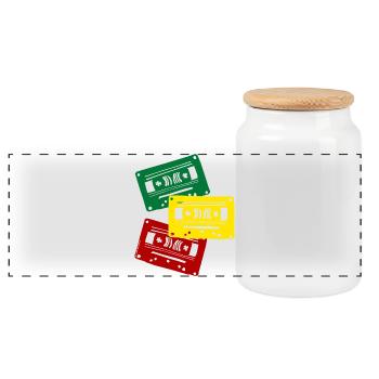 Cassette Colors Trio - Boîte à biscuits avec couvercle en bois - blanc - Devant