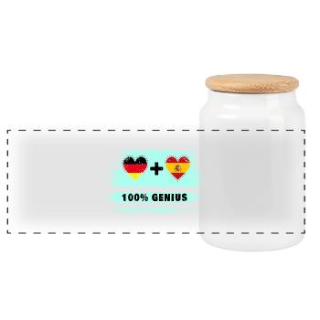 Allemagne et Espagne 100 % génial / cadeau - Boîte à biscuits avec couvercle en bois - blanc - Devant