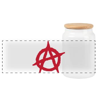 Anarchie Symbol Anarchie Anarchie Anarchie - Panorama Keksdose mit Holzdeckel - Weiß - Vorne