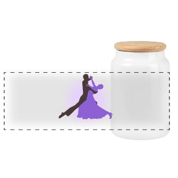 dance - Panoramic Cookie Jar with Wooden Lid - white - Front