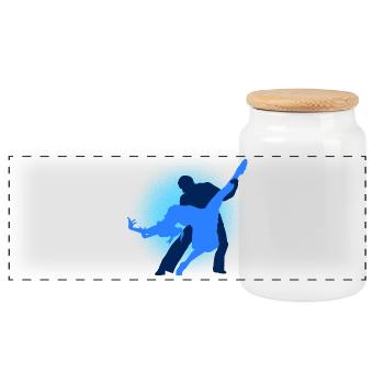 dance - Panoramic Cookie Jar with Wooden Lid - white - Front