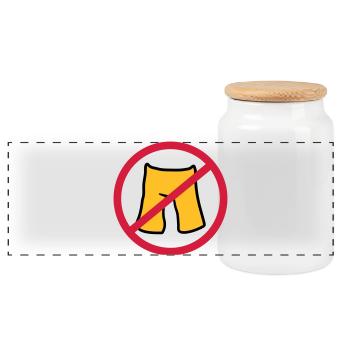 keine hose anziehen kurze shorts verboten schild z - Panorama Keksdose mit Holzdeckel - Weiß - Vorne