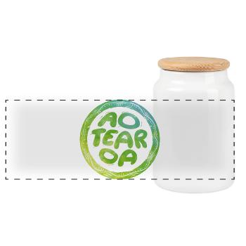 Lettering Aotearoa - Panoramic Cookie Jar with Wooden Lid - white - Front
