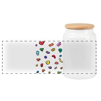 Boulder Bouldering Climbing Mountaineering Mountain sports - Panoramic Cookie Jar with Wooden Lid - white - Front