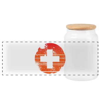 Joyeux Anniversaire Suisse - Boîte à biscuits avec couvercle en bois - blanc - Devant