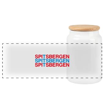 Spitsbergen Norwegian Flag - Norway - Panoramic Cookie Jar with Wooden Lid - white - Front
