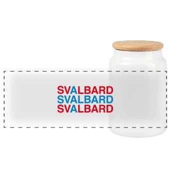 SVALBARD Norway Norway Norwegian Flag - Panoramic Cookie Jar with Wooden Lid - white - Front