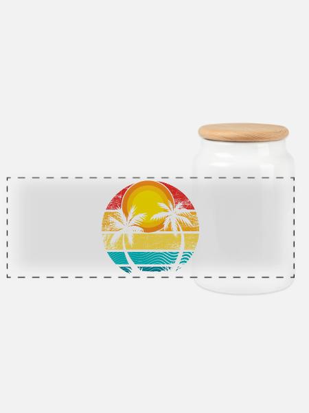 Sommer - Sonne - Sonnenschein - Panorama Keksdose mit Holzdeckel - Weiß