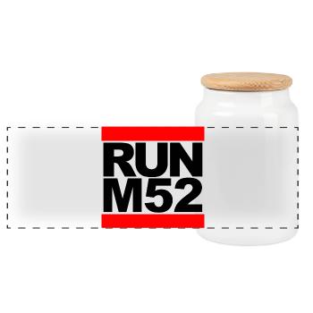 RUN M52 - Panorama Keksdose mit Holzdeckel - Weiß - Vorne