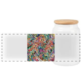bunte Maus Pad bunte Mausmatte - Panorama Keksdose mit Holzdeckel - Weiß - Vorne