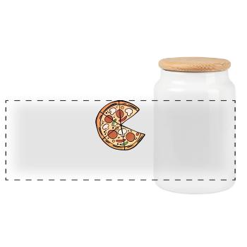 Matching partner family duo twins friends - Panoramic Cookie Jar with Wooden Lid - white - Front
