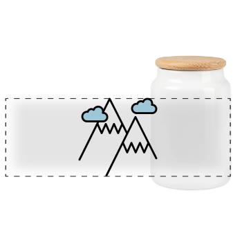 The mountain calls - Panoramic Cookie Jar with Wooden Lid - white - Front