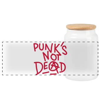 Punk - Panoramic Cookie Jar with Wooden Lid - white - Front