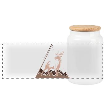 Deer Deer Cadeau de Noël - Boîte à biscuits avec couvercle en bois - blanc - Devant