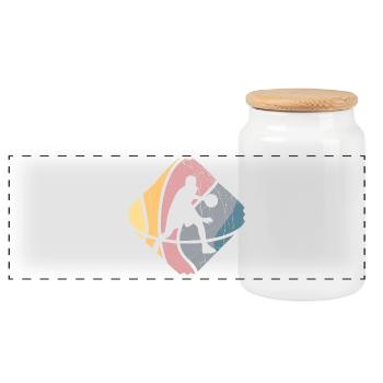 Basketballer - Basketball - Panorama Keksdose mit Holzdeckel - Weiß - Vorne