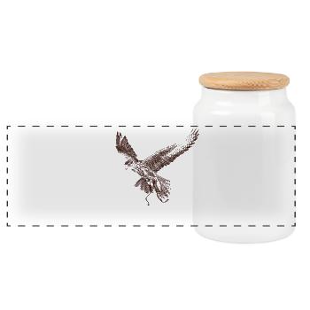 Falkon - Boîte à biscuits avec couvercle en bois - blanc - Devant