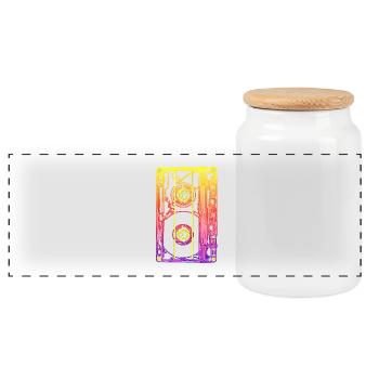 Fête des années 80 - Boîte à biscuits avec couvercle en bois - blanc - Devant