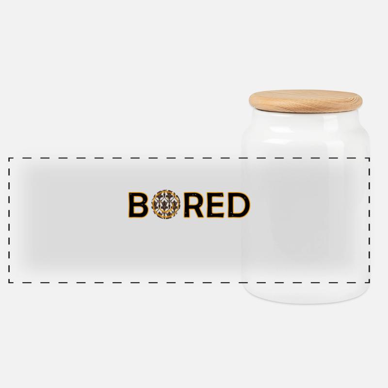 Bored - Panorama Keksdose mit Holzdeckel - Weiß