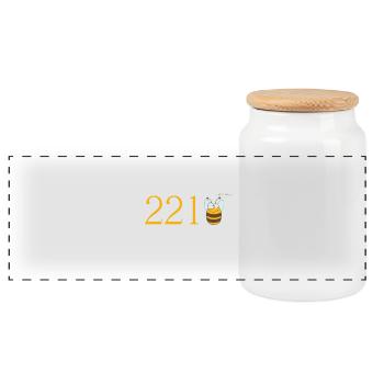 221bee - Boîte à biscuits avec couvercle en bois - blanc - Devant